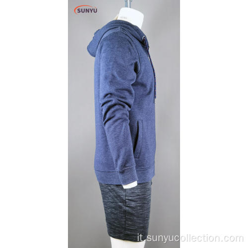 Sweatjackacke di Longsleeve da uomo con cappuccio